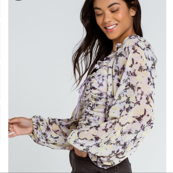 NWT Free People Mabel Printed Blouse - Picture 4 of 7